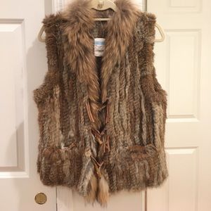 J. McLaughlin Dawn rabbit/raccoon fur vest